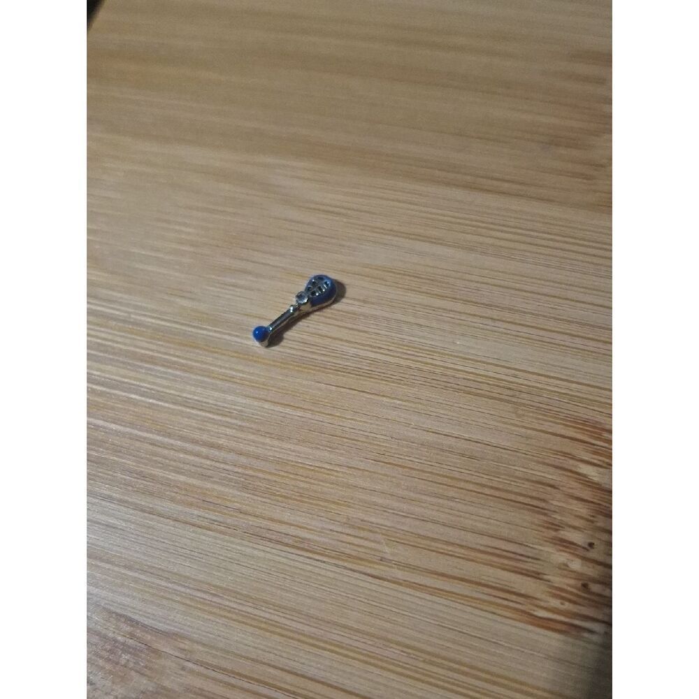 Blue Enamel Lacrosse Stick Charm For Floating Lockets